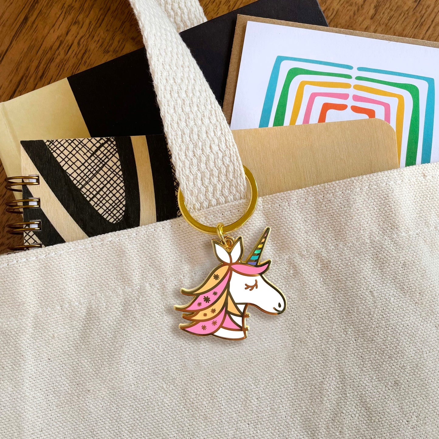 Unicorn Enamel Keychain