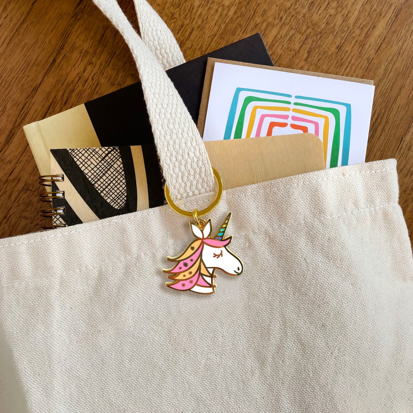 Unicorn Enamel Keychain