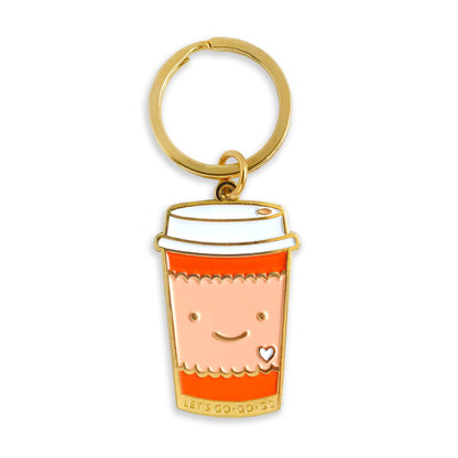Coffee to Go Enamel Keychain