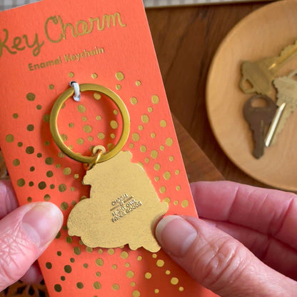 Water Otters Enamel Keychain