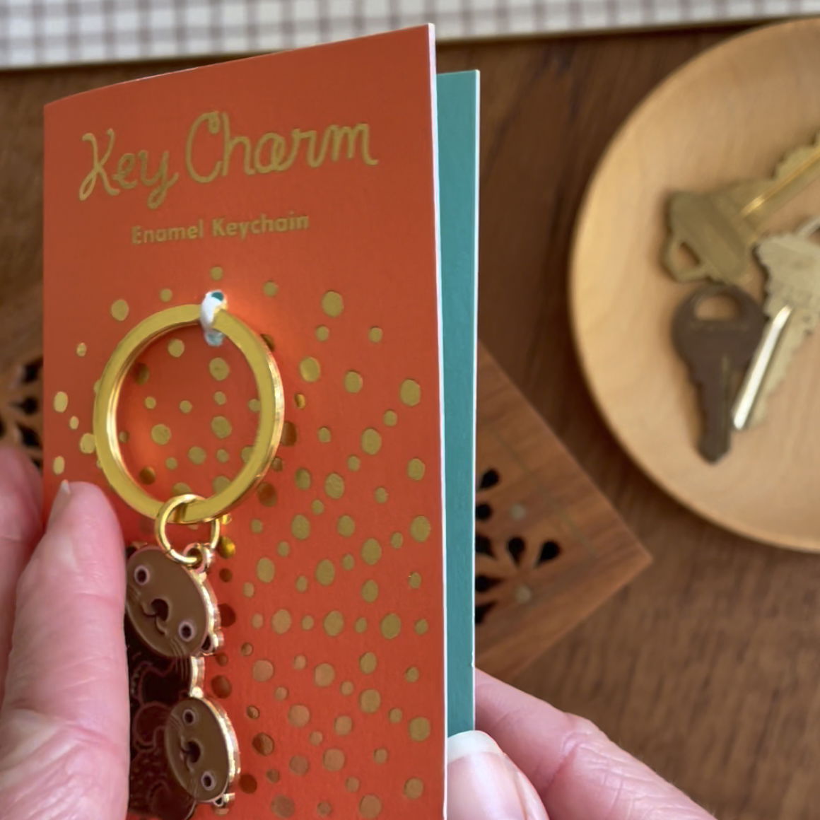 Water Otters Enamel Keychain