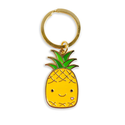 Happy Pineapple Keychain + Pin Gift Set