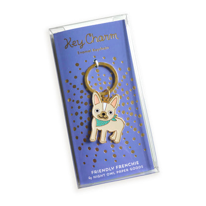 Friendly Frenchie Enamel Keychain