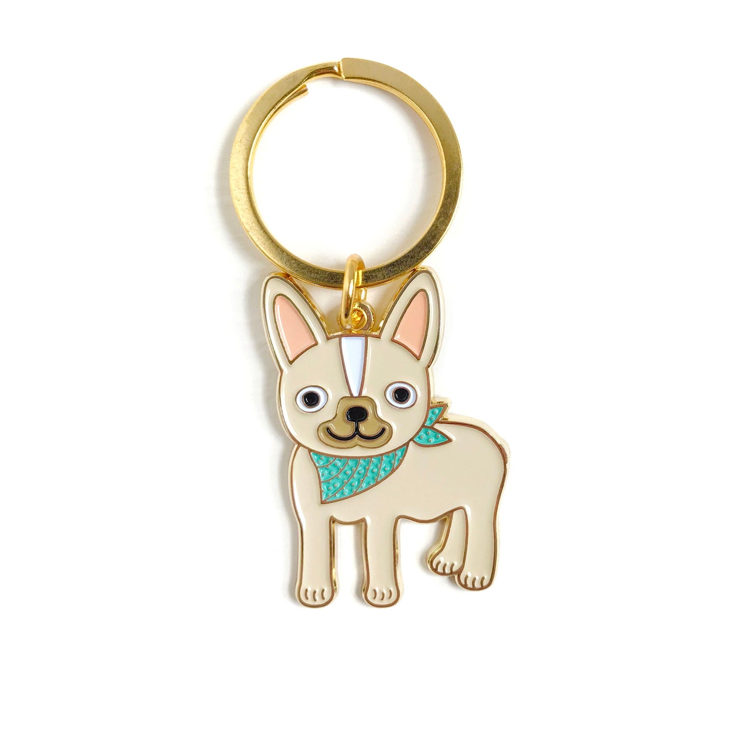 Friendly Frenchie Enamel Keychain