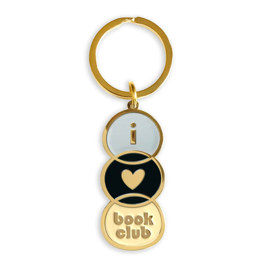 Book Club Black Enamel Keychain