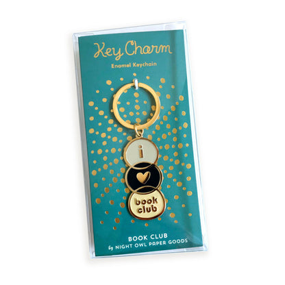 Book Club Black Enamel Keychain