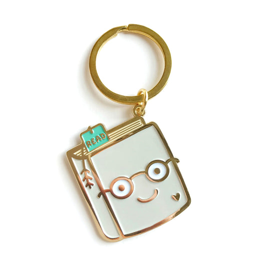 Book Lover Enamel Keychain