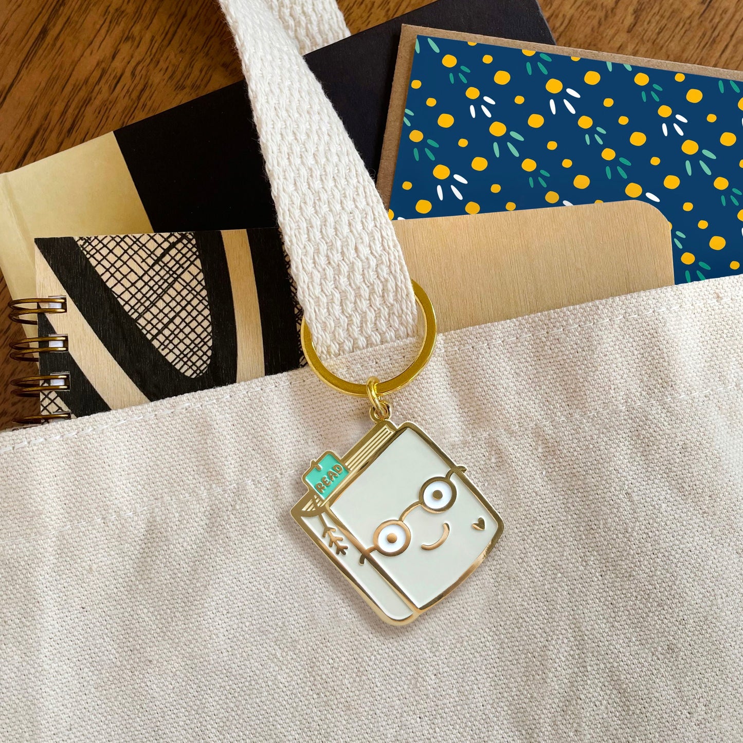 Book Lover Enamel Keychain