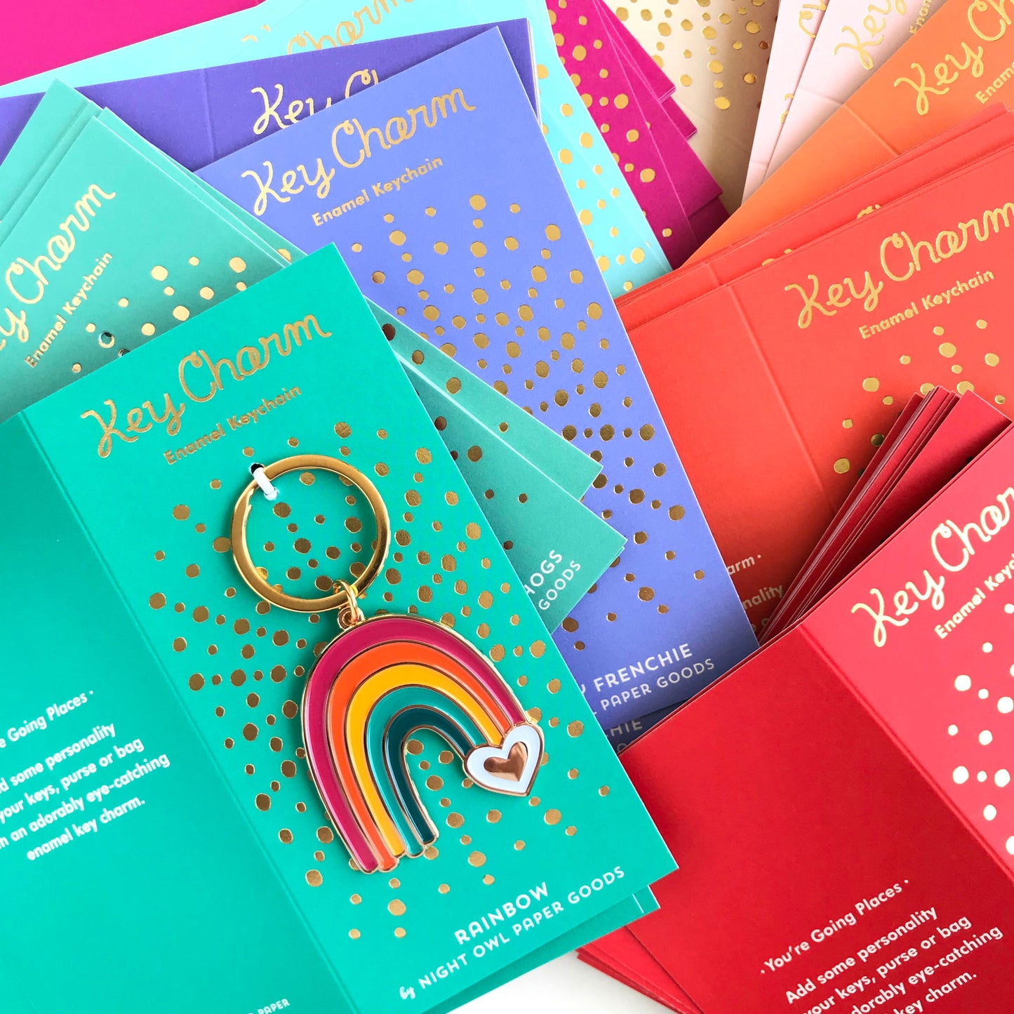 Rainbow Enamel Keychain