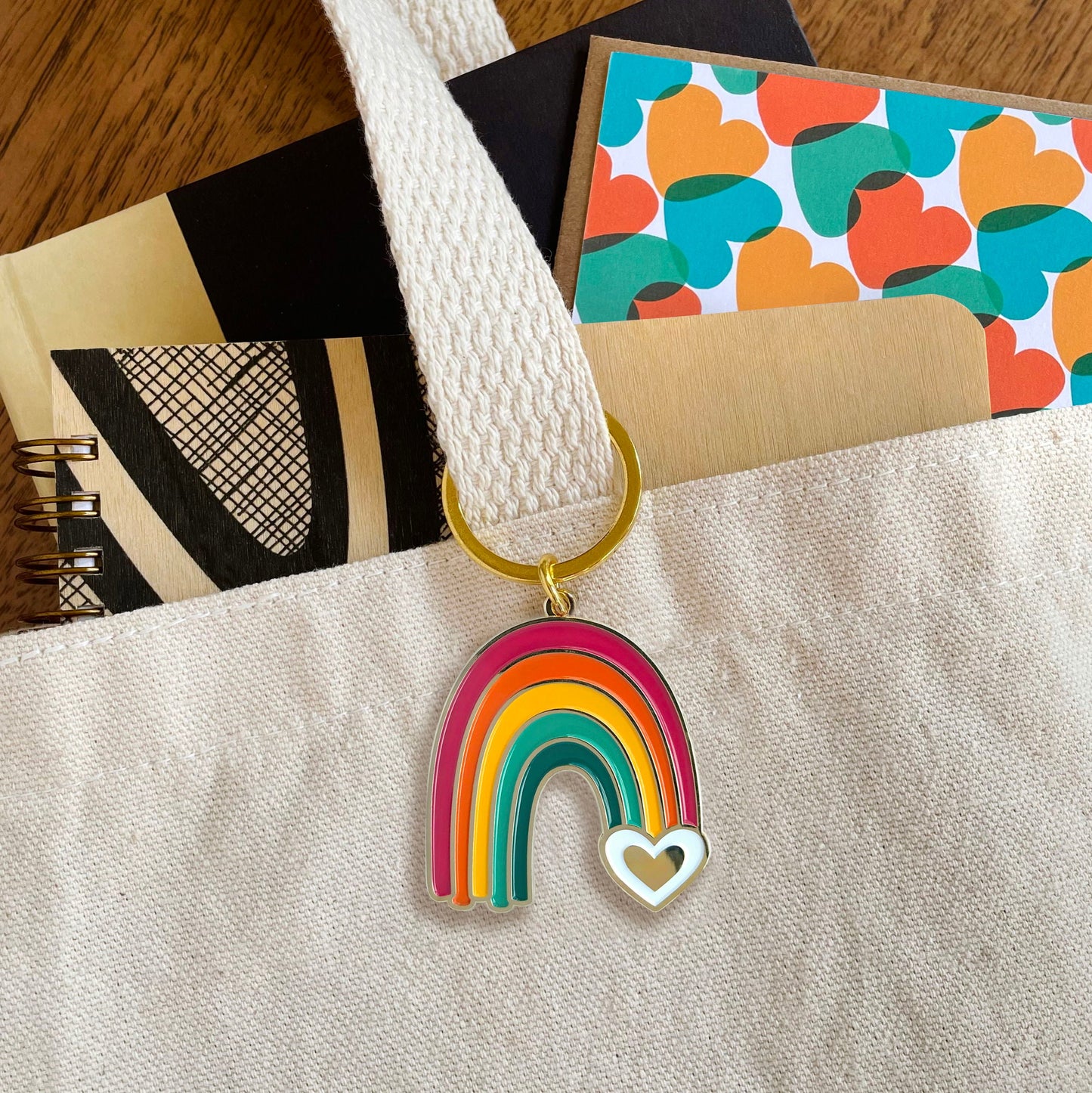 Rainbow Enamel Keychain