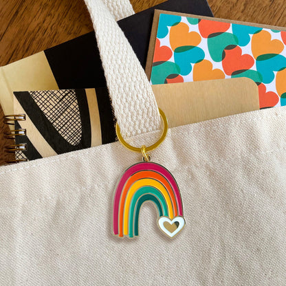 Rainbow Enamel Keychain