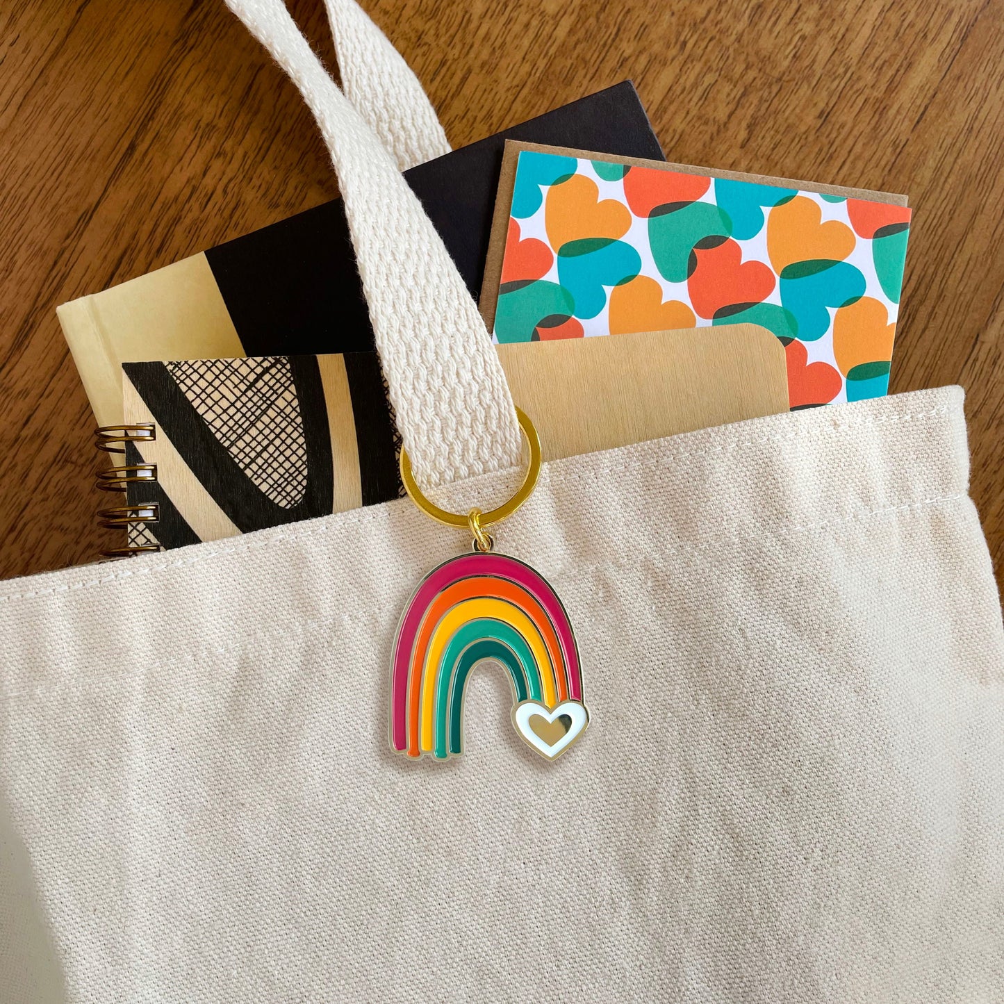 Rainbow Enamel Keychain