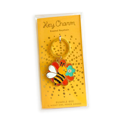 Bumble Bee Enamel Keychain