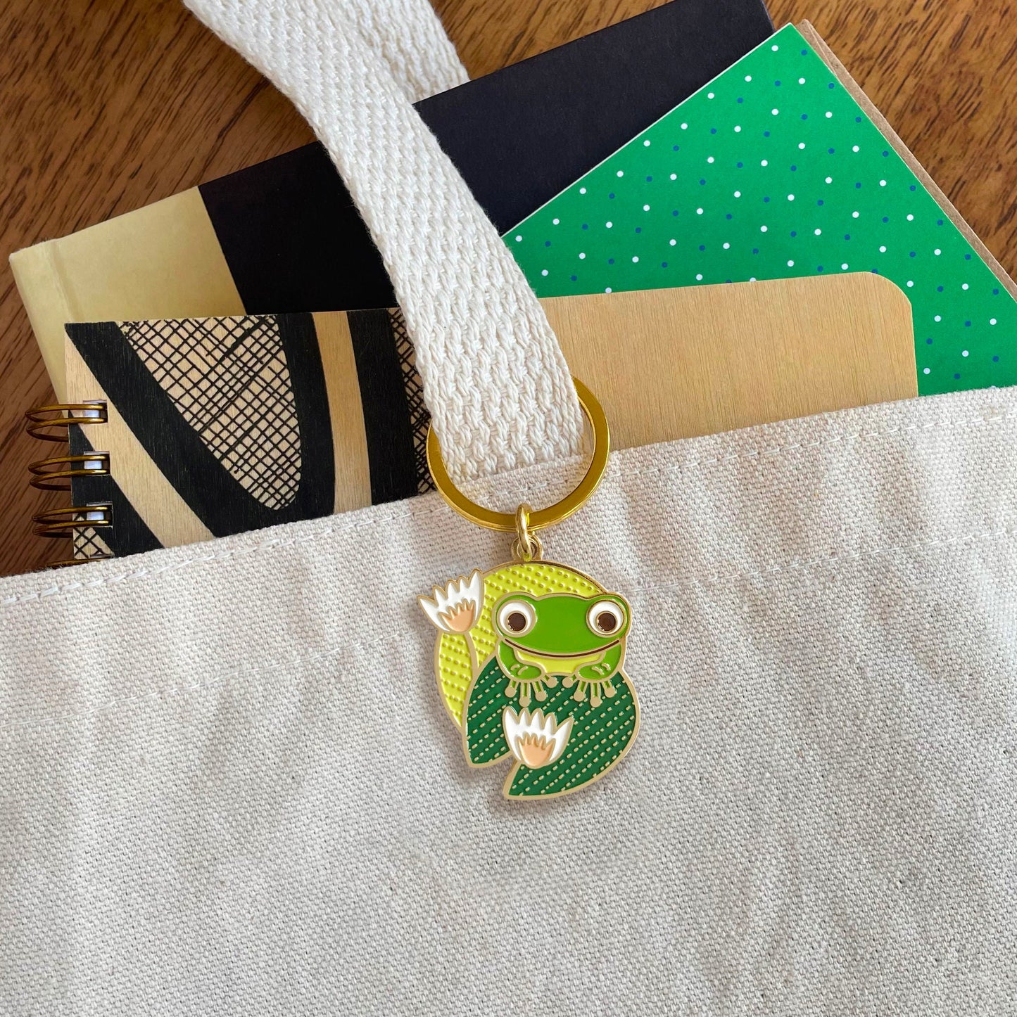 Frog Enamel Keychain