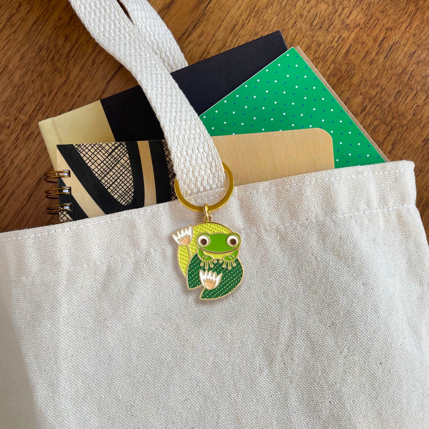 Frog Enamel Keychain