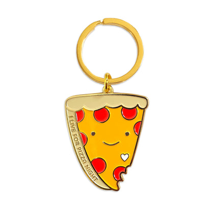 Pizza Night Enamel Keychain
