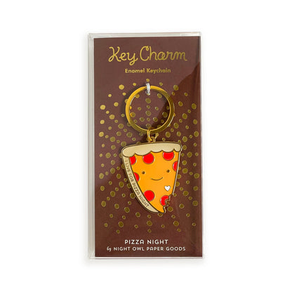 Pizza Night Enamel Keychain