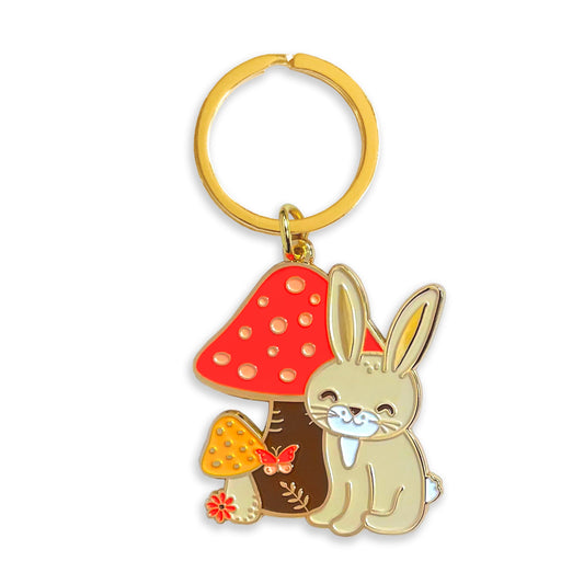Bunny Rabbit Enamel Keychain