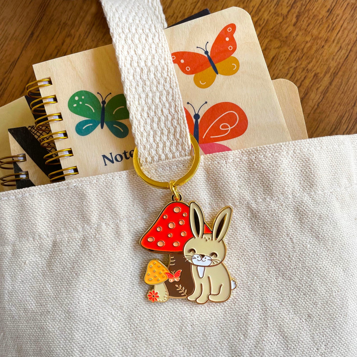 Bunny Rabbit Enamel Keychain