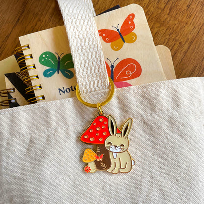 Bunny Rabbit Enamel Keychain