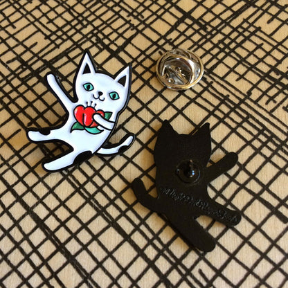 Cha! Cha! Cat Enamel Pin