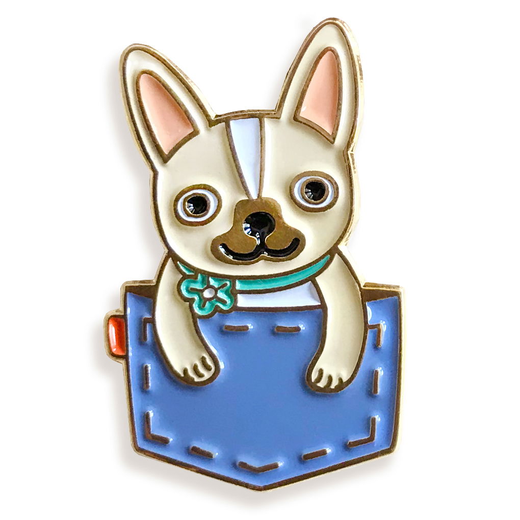 Pocket Frenchie Enamel Pin