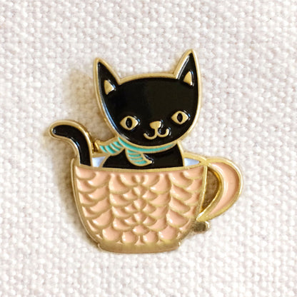 Coffee Kitty Enamel Pin