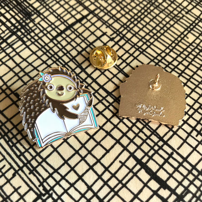 Book Lover Sloth Enamel Pin