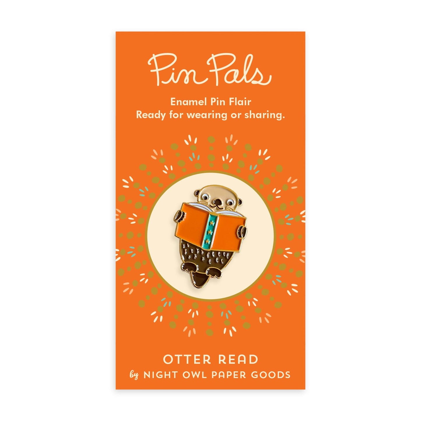 Otter Read Enamel Pin