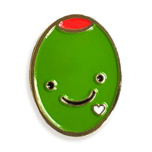 Olive Love Enamel Pin