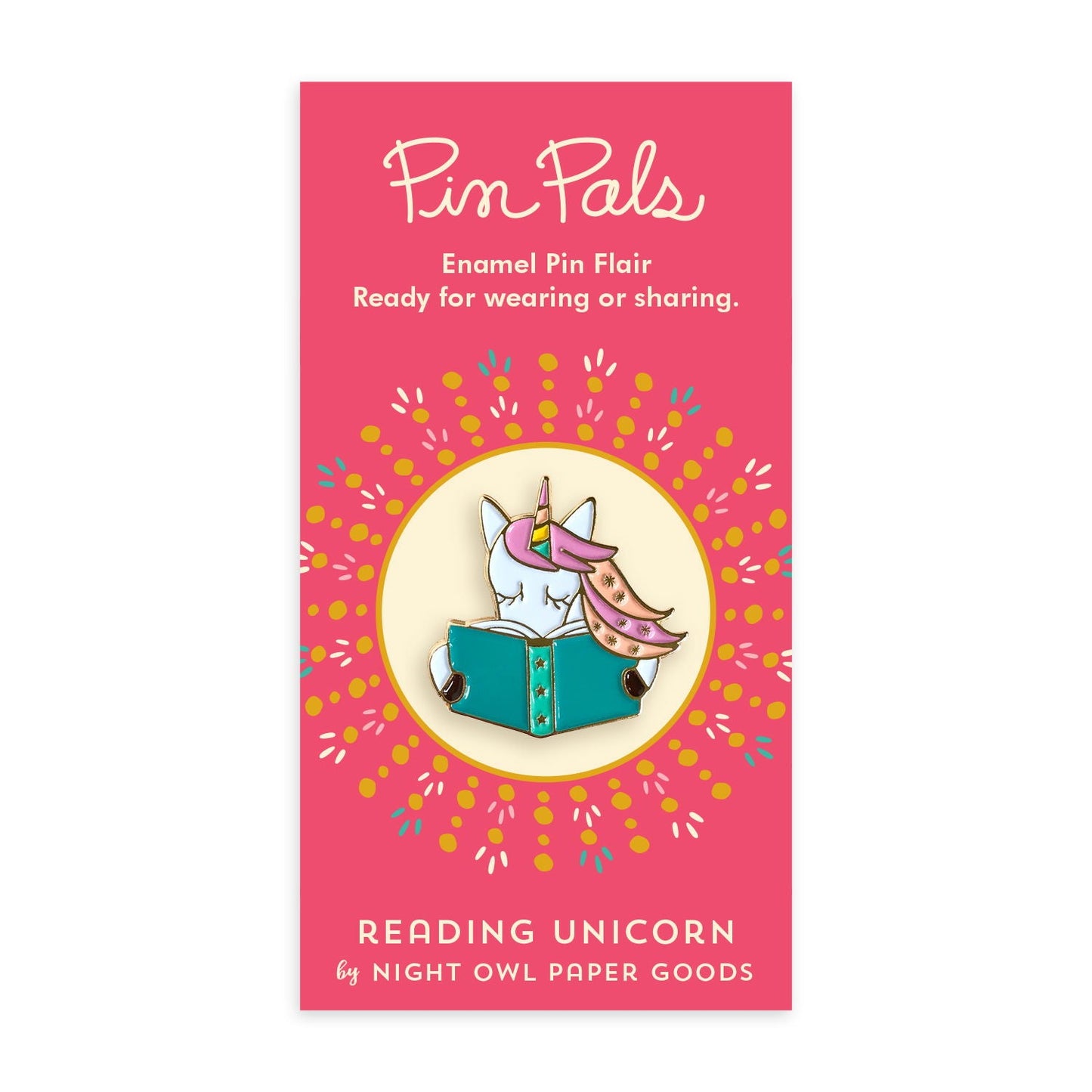 Reading Unicorn Enamel Pin