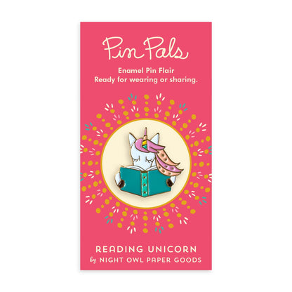 Reading Unicorn Enamel Pin
