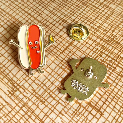 Hot Dog Enamel Pin