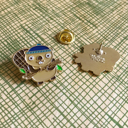 Bookish Beaver Book Buddies Wood Mini Bookmark + Pin Gift Set