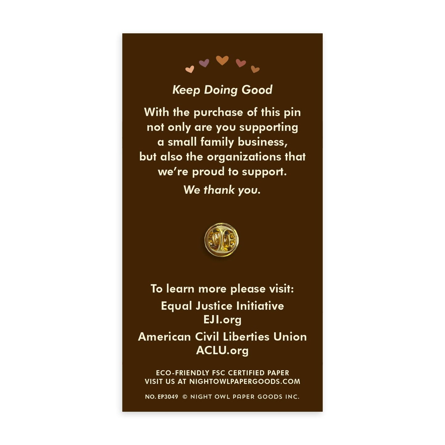 Unity Brown Enamel Pin