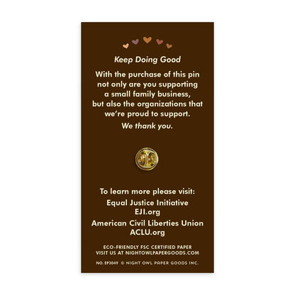 Unity Brown Enamel Pin