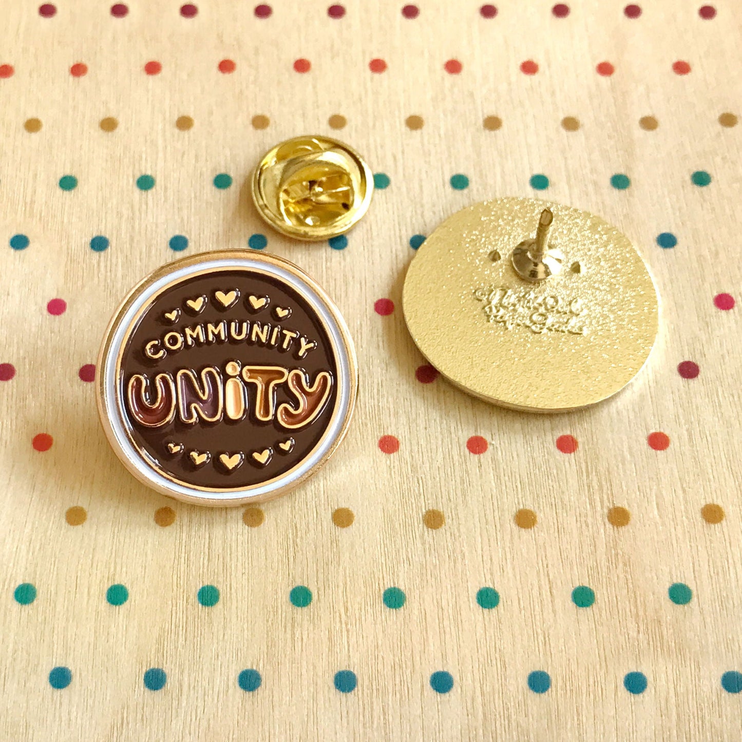 Unity Brown Enamel Pin