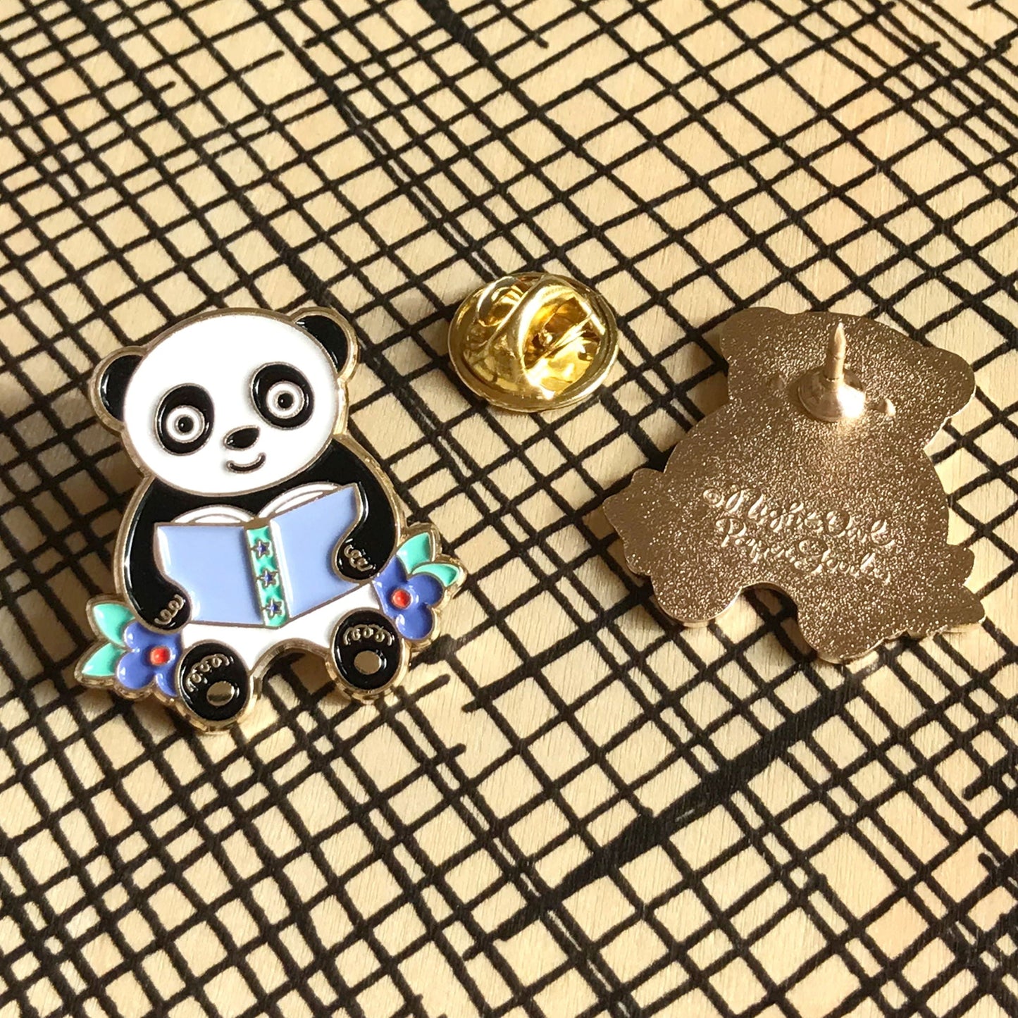 Panda Pages Book Buddies Wood Mini Bookmark + Pin Gift Set