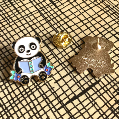 Panda Pages Book Buddies Wood Mini Bookmark + Pin Gift Set