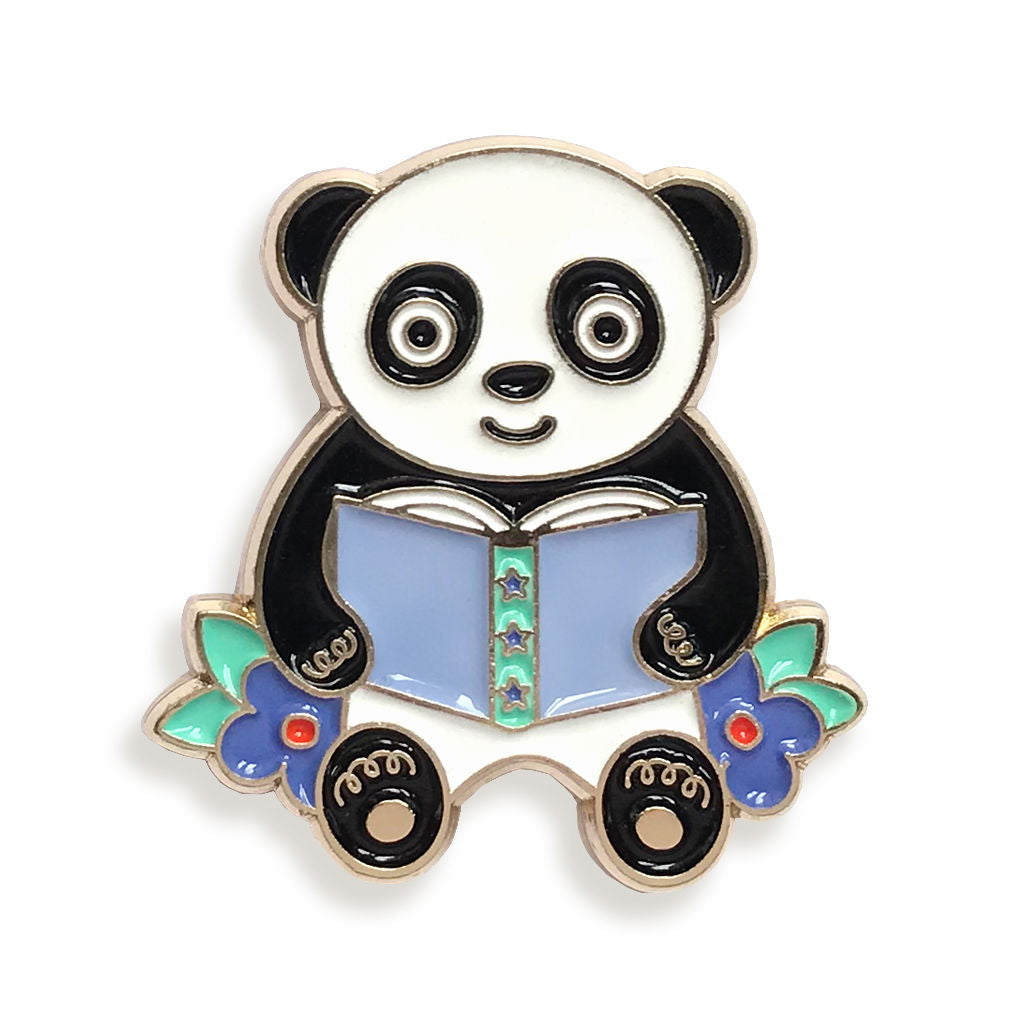 Reading Panda Enamel Pin