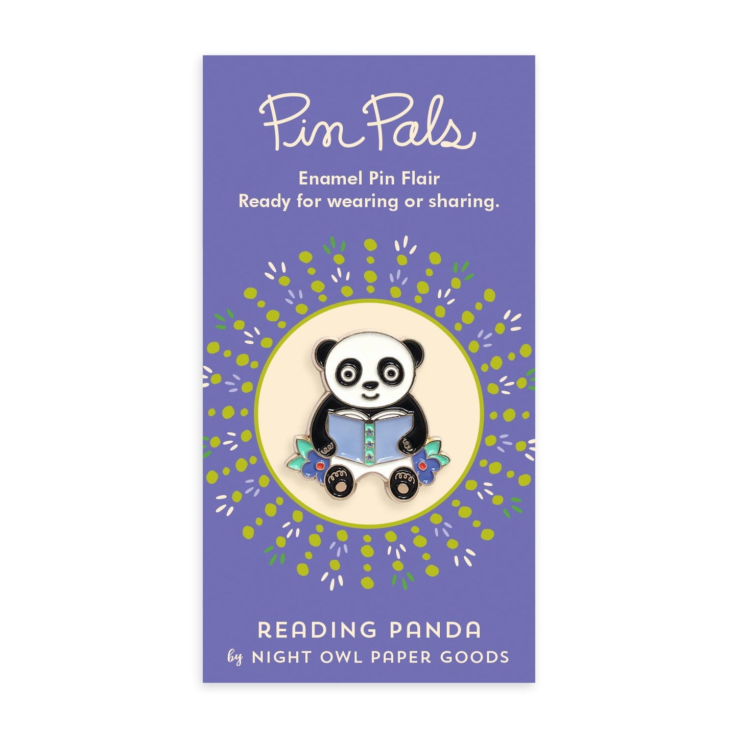 Reading Panda Enamel Pin