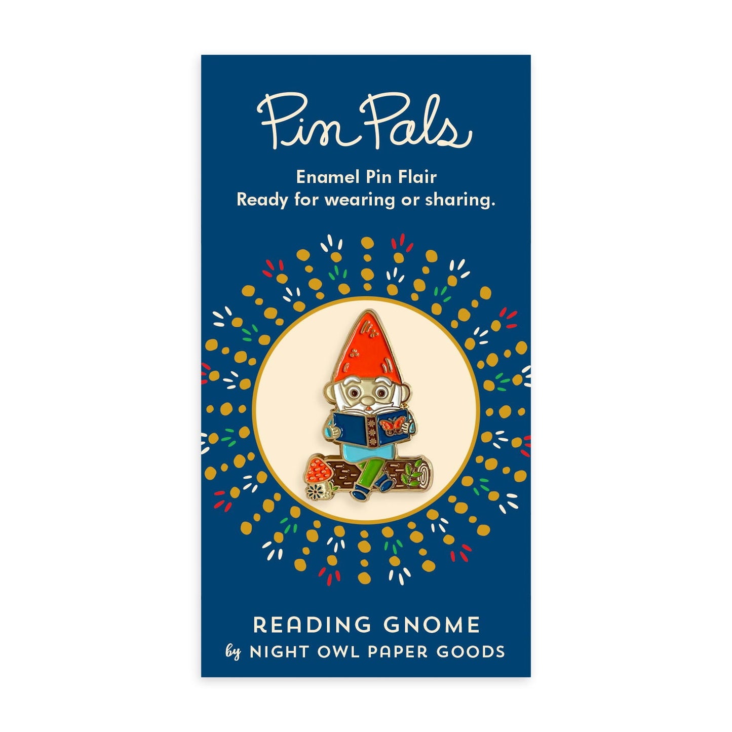 Reading Gnome Enamel Pin