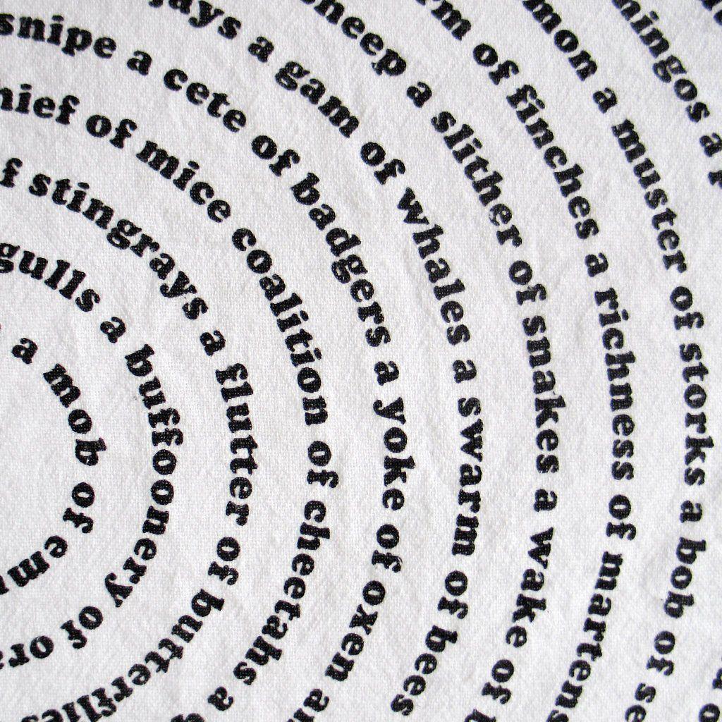 Animal Collective Nouns Flour Sack Kitchen Towel