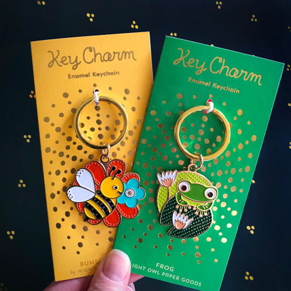 Bumble Bee Enamel Keychain
