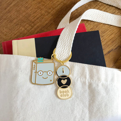 Book Lover Enamel Keychain