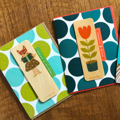 Foxy Fables Bookmark Birthday Card