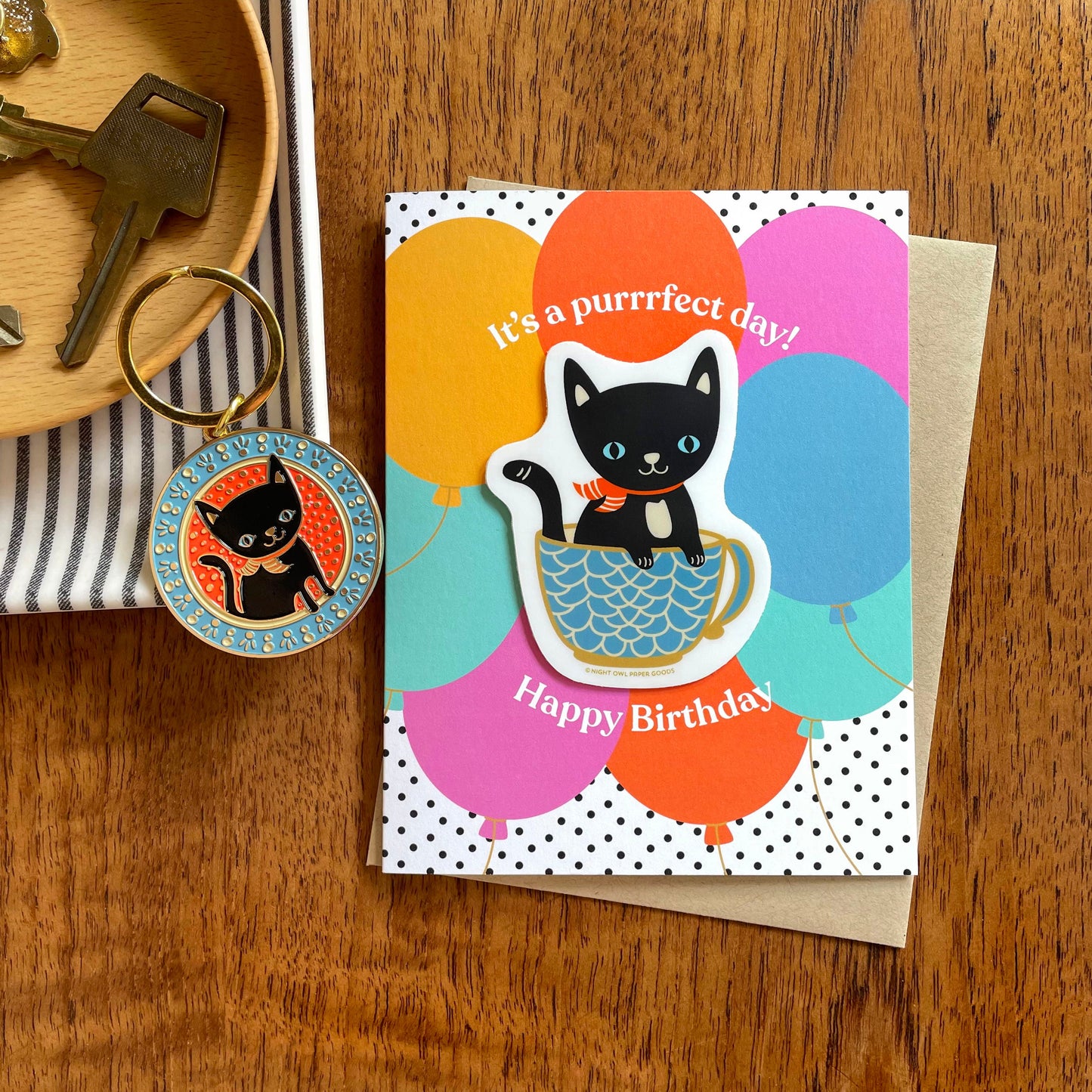 Purrrfect Day Sticker Birthday Card