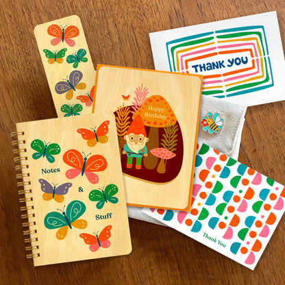 Butterfly Notes Pocket-Size Wood Notebook