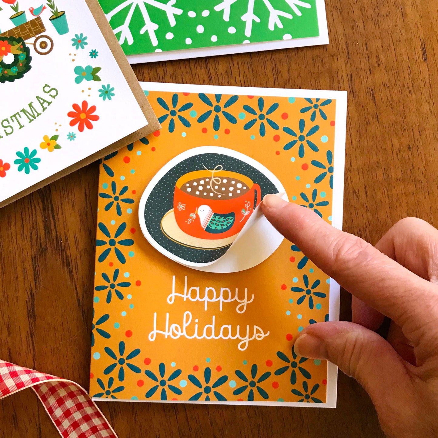 Holiday Cocoa Sticker Holiday Card