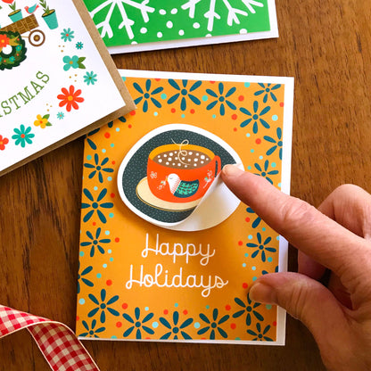 Holiday Cocoa Sticker Holiday Card